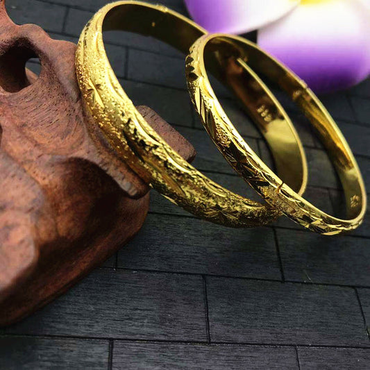 Ethnic Style Pure Copper Simulation Gold 8-12 Buckle Bracelet Female