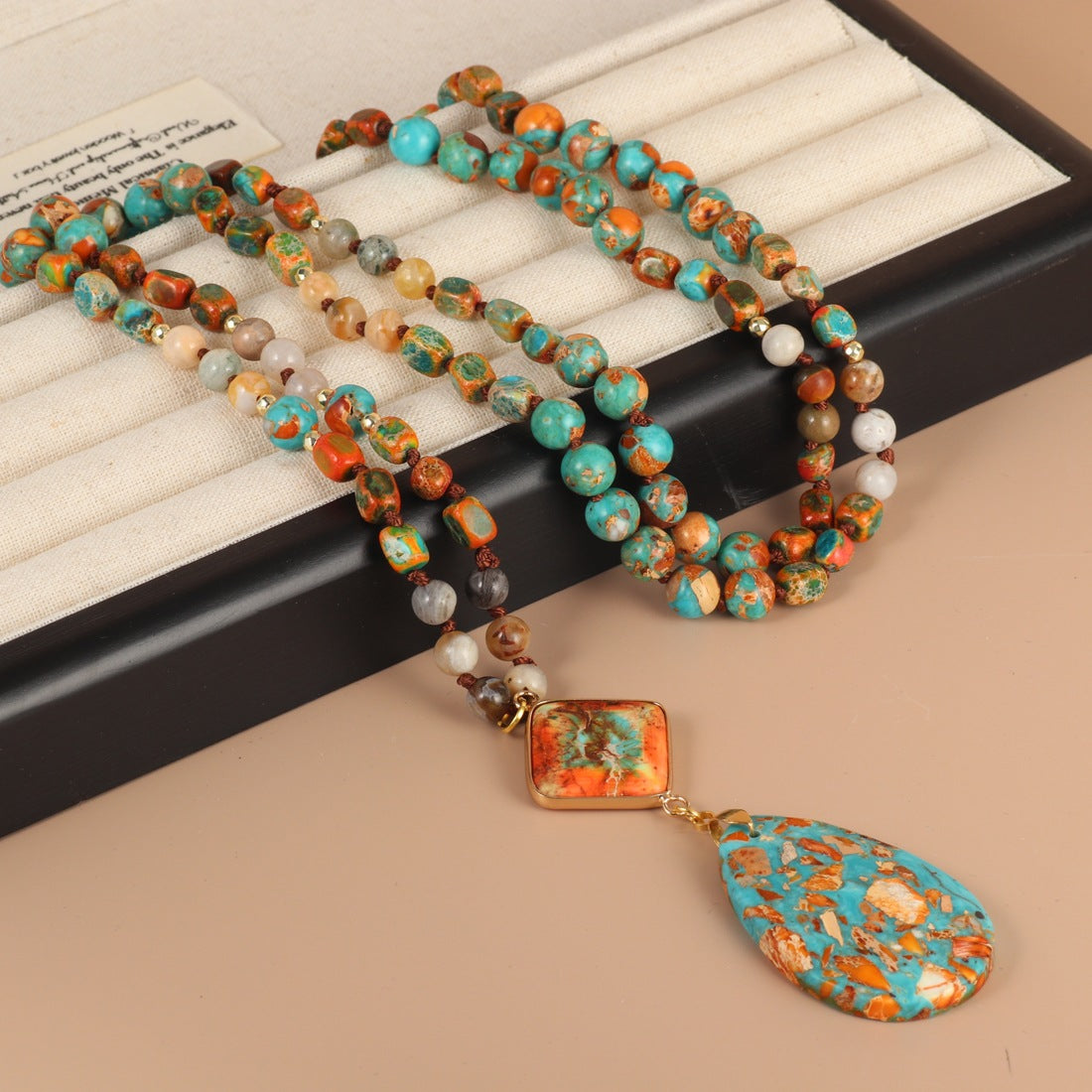 Water Drop Pendant Tassel Necklace Yoga