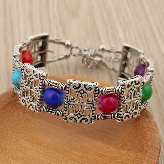 Ethnic style jewelry, Tibetan decorative colored beads bracelet