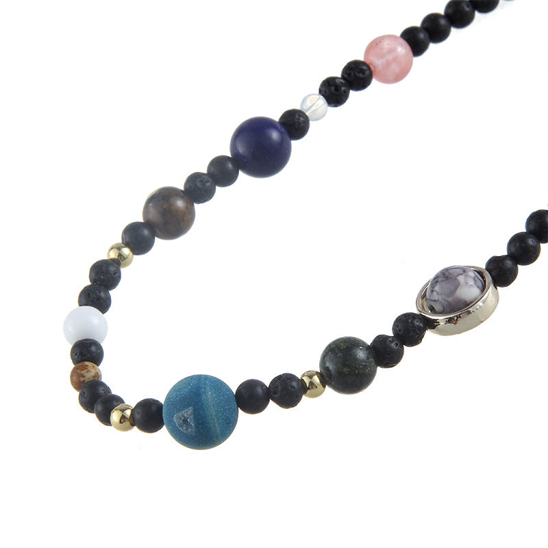 9 Planets In The Solar System Space Cosmic Galaxy Nebula Dome Beaded Necklace Women Birthday Valentine Anniversary Jewelry