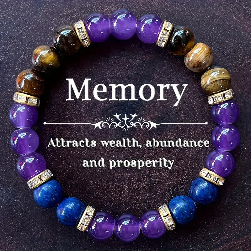 Blue Fire Onyx Malachite And Moonstone Bracelet