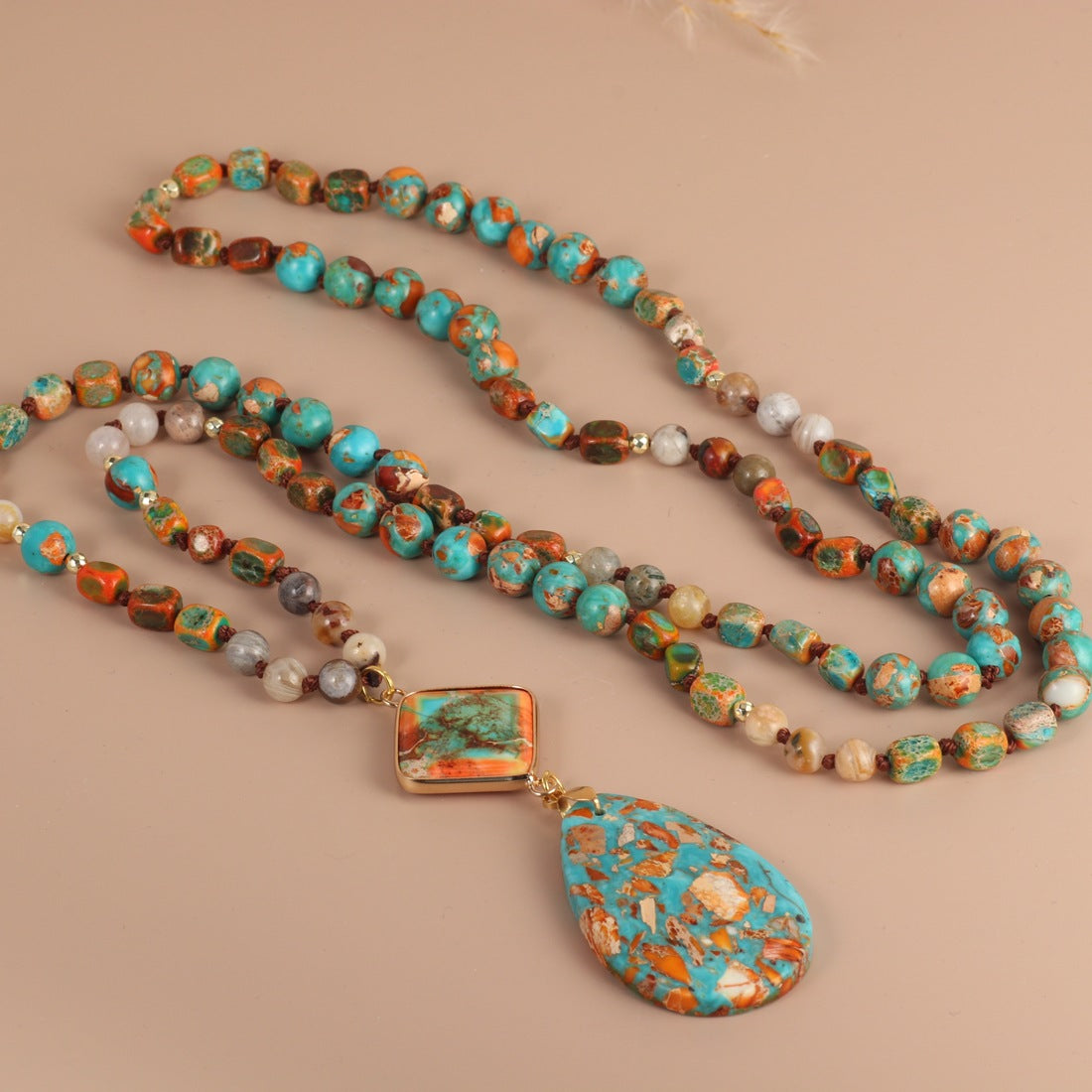 Water Drop Pendant Tassel Necklace Yoga