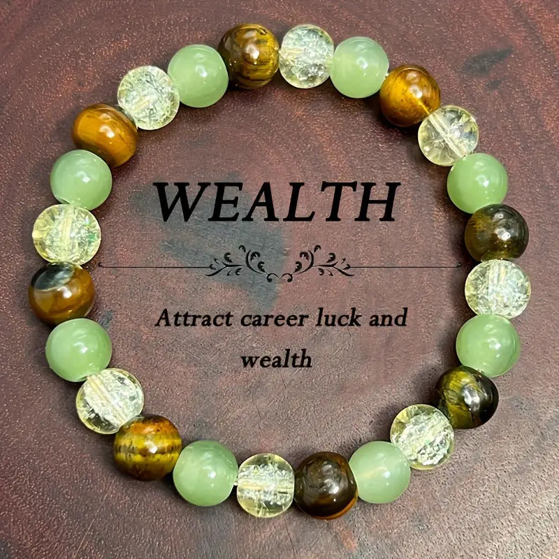 Blue Fire Onyx Malachite And Moonstone Bracelet