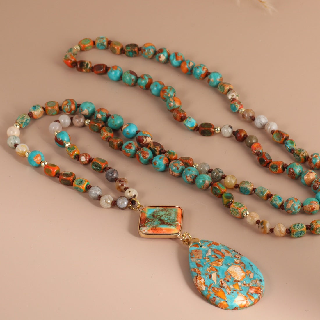 Water Drop Pendant Tassel Necklace Yoga