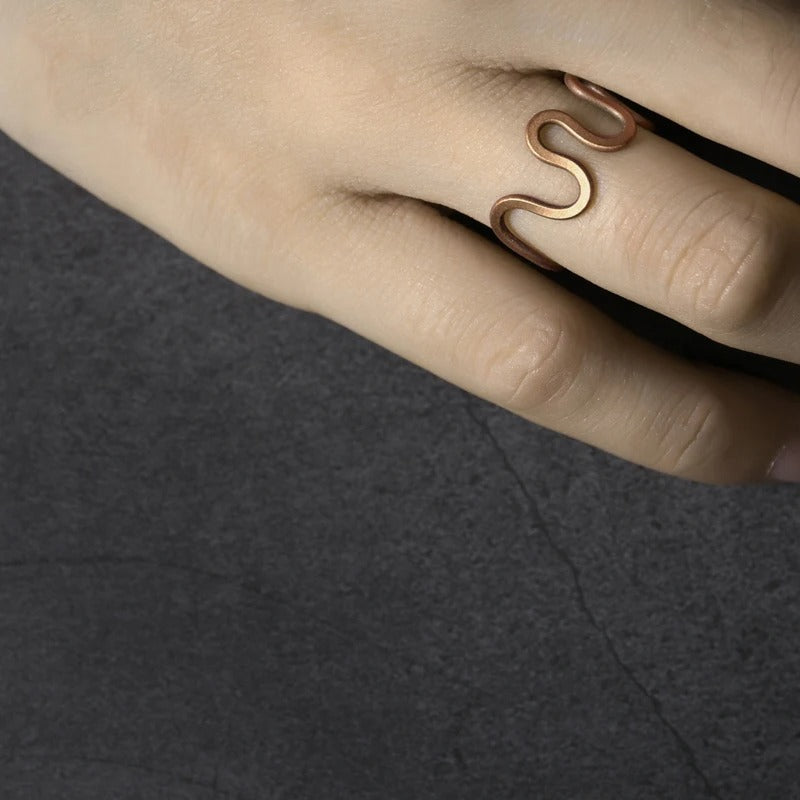 Vintage Wave Handmade Solid Copper Ring