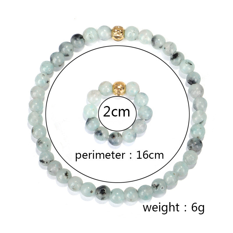 Stone Copper Beads Faceted Yoga Stretch Bracelet