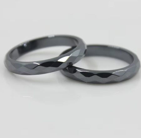 Healthy Black Non-magnetic Cut Couple Rings