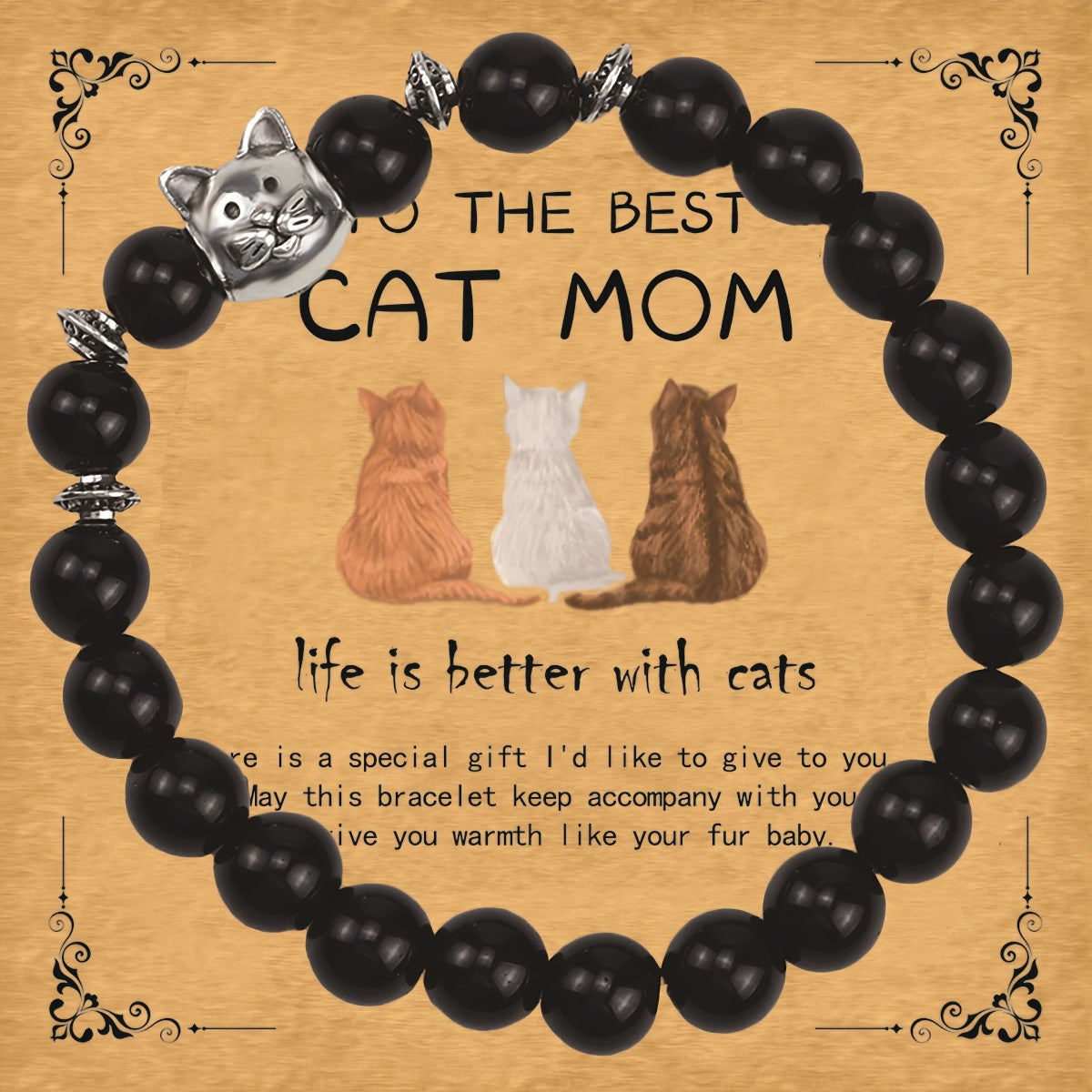 Natural Stone Kitten Accessory Bracelet For Women