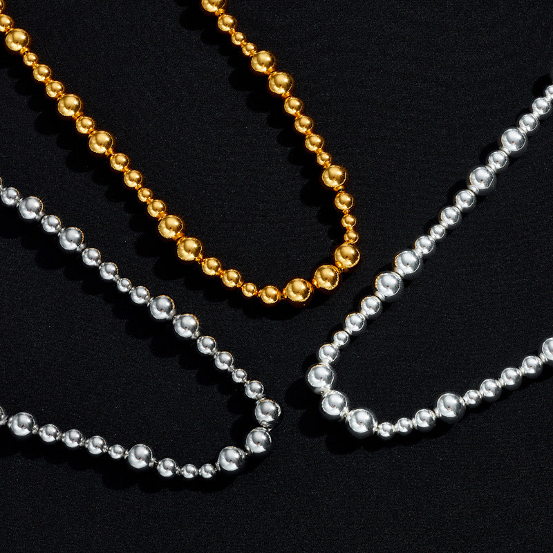 Irregular Ball Necklace Copper Plating 18K Gold