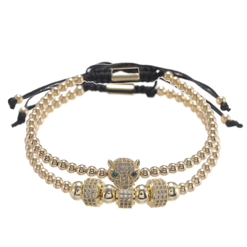 Fashion Vintage Copper Bead Woven Bracelet