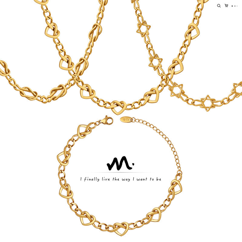 3 Kinds Of Pure Necklace Necklace Bracelet Copper Jewelry Suit
