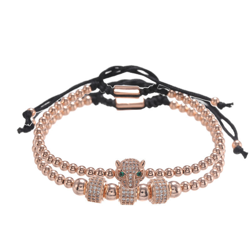 Fashion Vintage Copper Bead Woven Bracelet