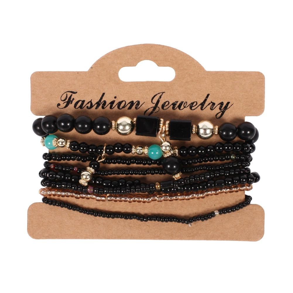 Bohemian Handmade Beads Bracelet Set For Women Summer Colorful Beaded Chain Bangle Men Boho Jewelry Accessories Stone Beads Chain Handmade Bangle Female Fashion Party Jewelry Gift