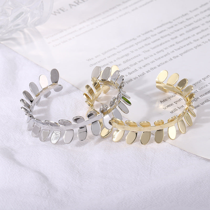 Fashion Women's Copper Gold Leaf Bracelet