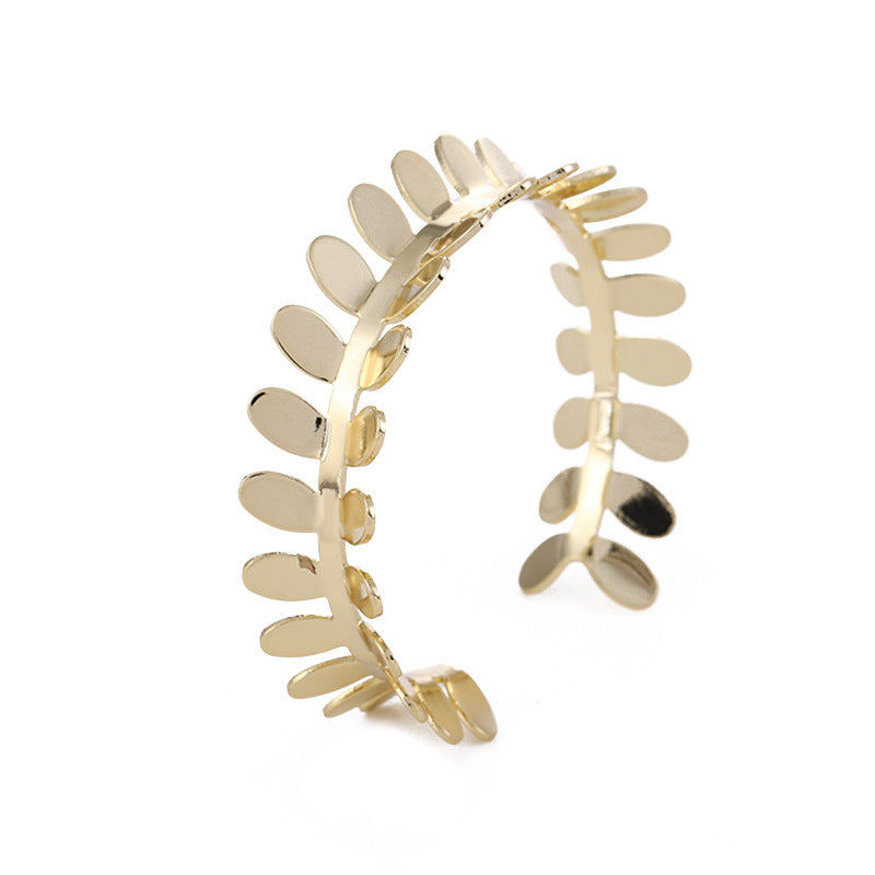 Fashion Women's Copper Gold Leaf Bracelet