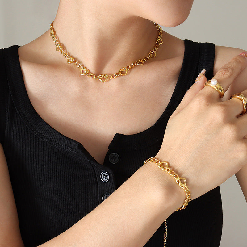 3 Kinds Of Pure Necklace Necklace Bracelet Copper Jewelry Suit