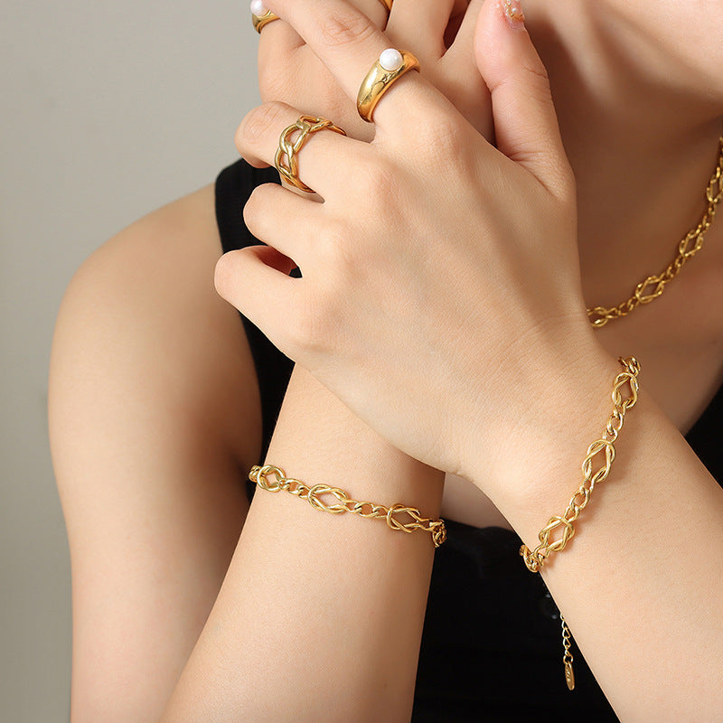 3 Kinds Of Pure Necklace Necklace Bracelet Copper Jewelry Suit
