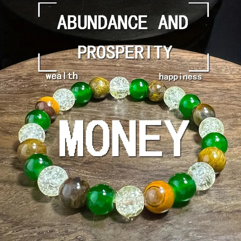 Blue Fire Onyx Malachite And Moonstone Bracelet