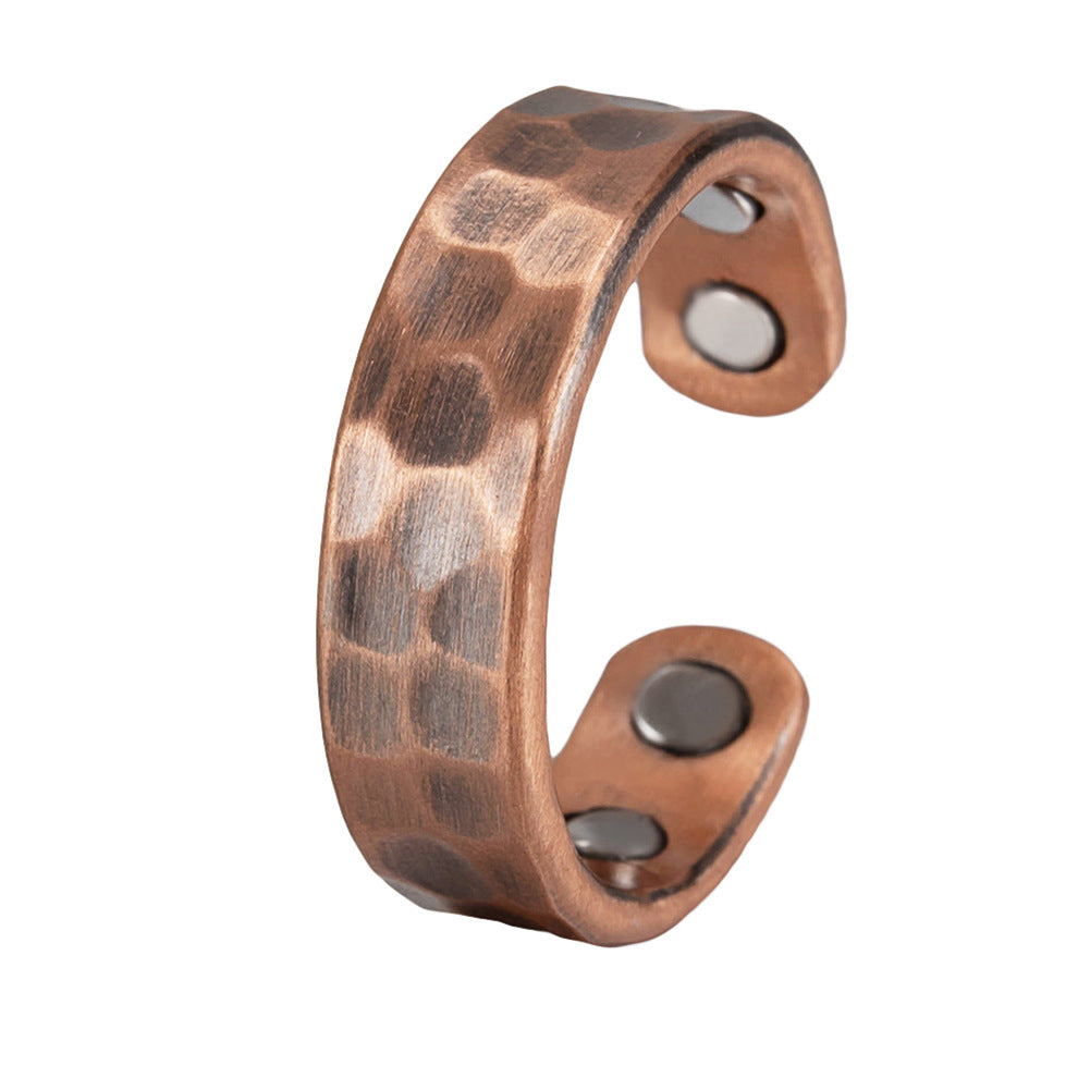 Red Copper Magnetic Health Care Corrugated Ring