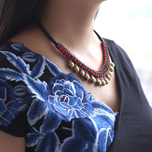 Wholesale Woven Ethnic Copper Bell Necklace Kit