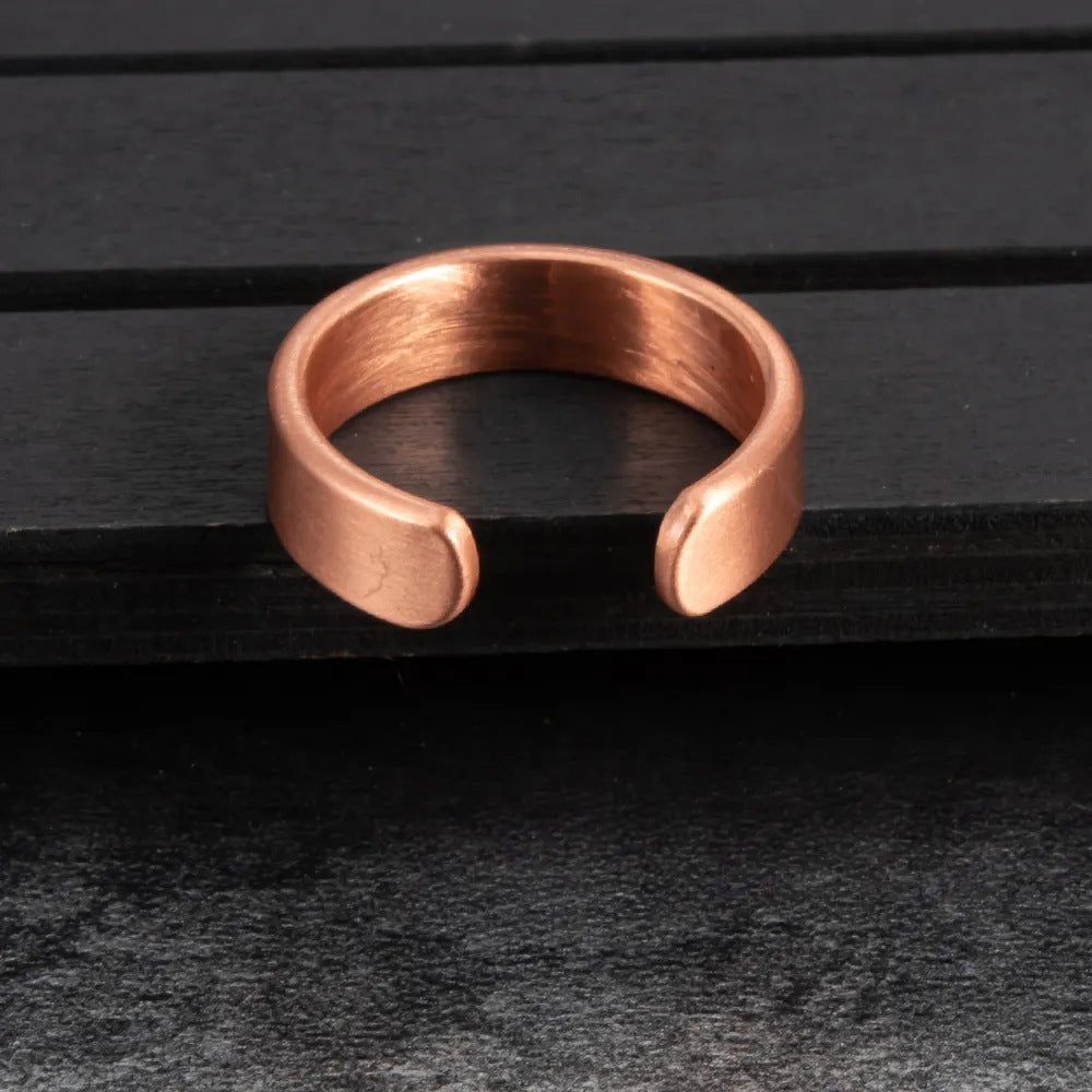 Pure Copper Ring Magnetic Retro Adjustable Letters Ring