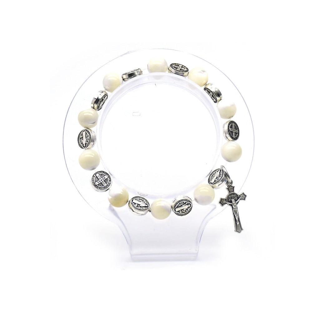 Horseshoe Conch Beads String Rope Cross Jewelry Bracelet