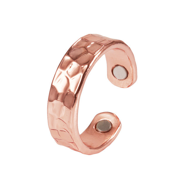 Red Copper Magnetic Health Care Corrugated Ring