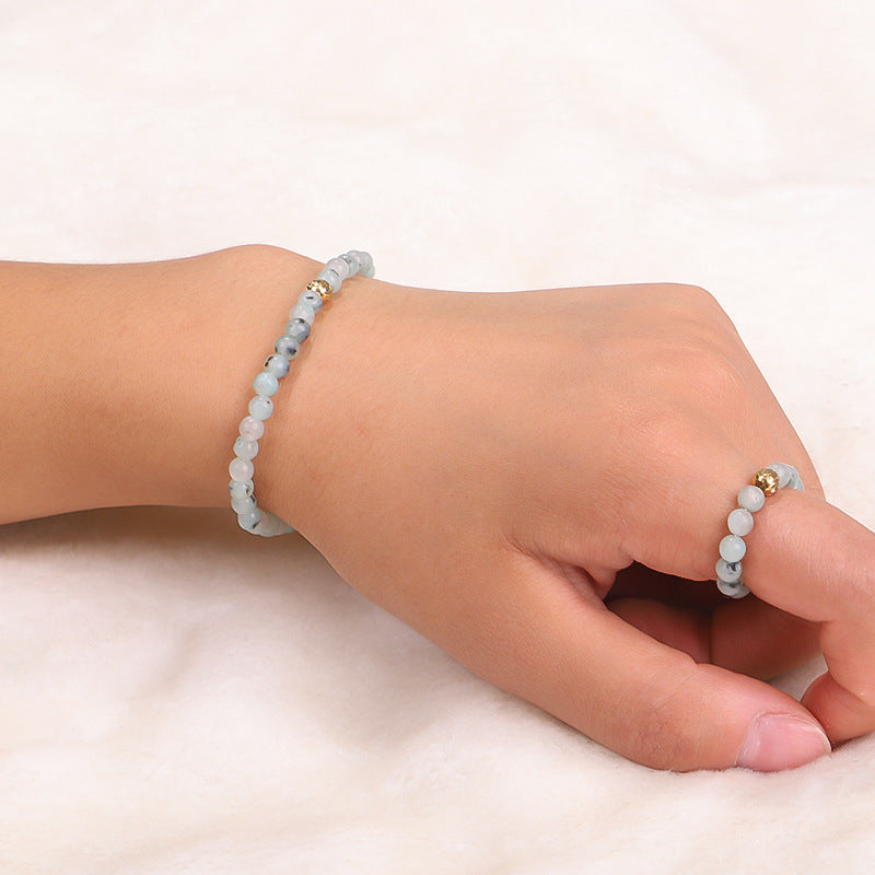 Stone Copper Beads Faceted Yoga Stretch Bracelet