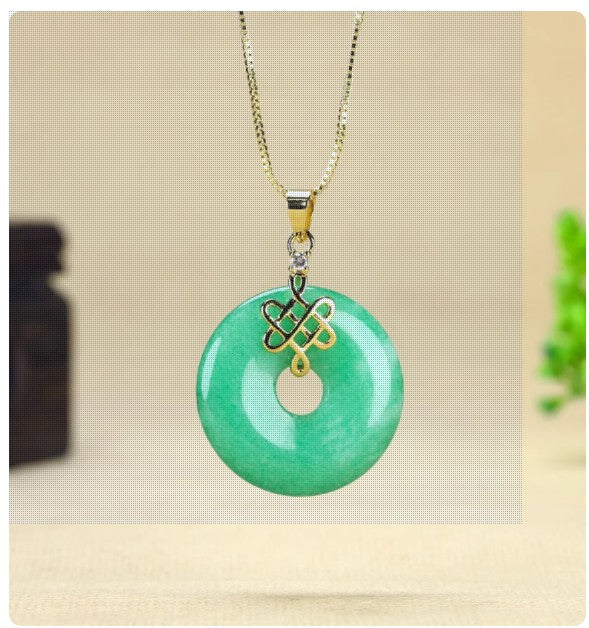 Jade Coin Buckle Pendant Necklace