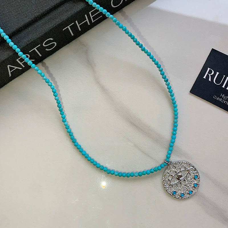 Natural Pearl And Turquoise Beaded Necklace