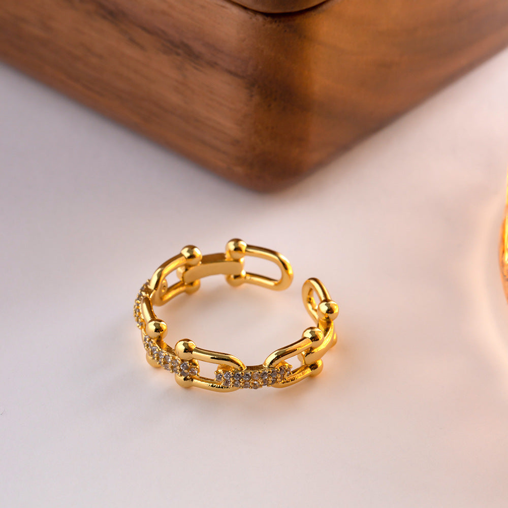Fashion Geometric Ring Women's Copper
