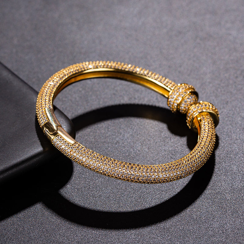 Jewelry Copper Silver Plated Fashion Couple Full Diamond Net Red Hot Bracelet