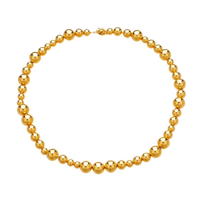 Irregular Ball Necklace Copper Plating 18K Gold