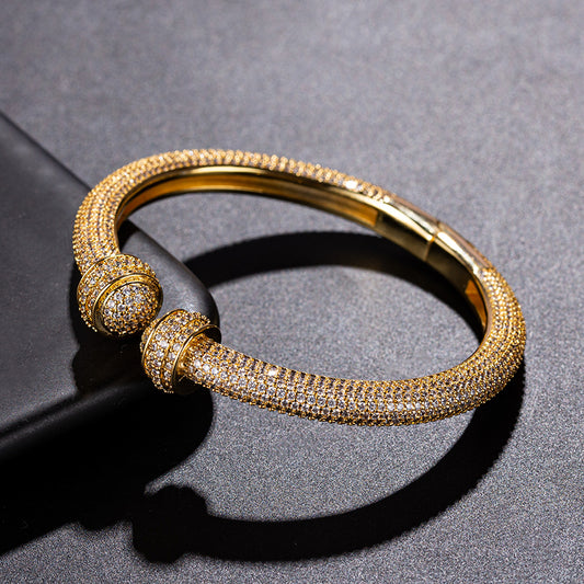 Jewelry Copper Silver Plated Fashion Couple Full Diamond Net Red Hot Bracelet