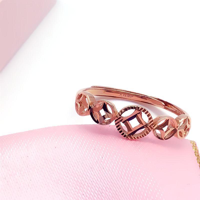 Russian Purple Gold Copper Coin Ring