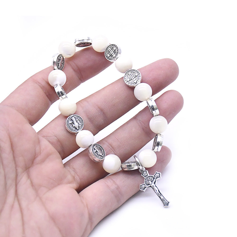 Horseshoe Conch Beads String Rope Cross Jewelry Bracelet