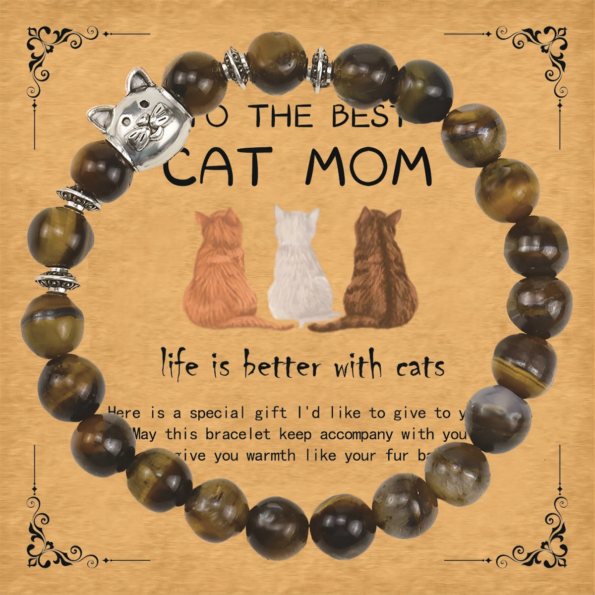 Natural Stone Kitten Accessory Bracelet For Women