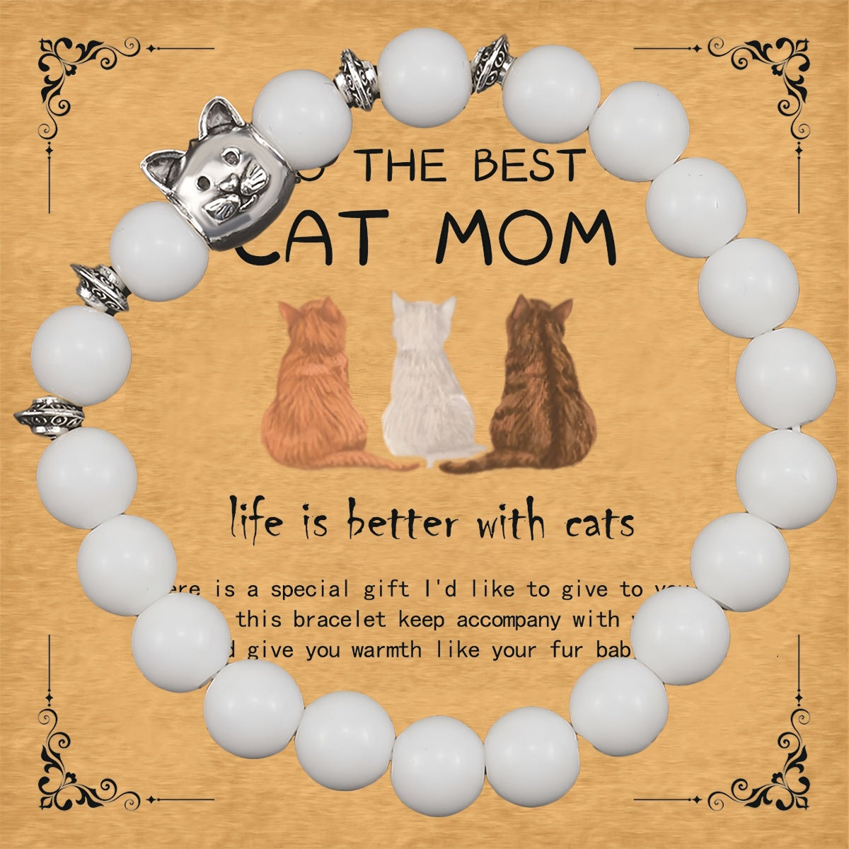 Natural Stone Kitten Accessory Bracelet For Women
