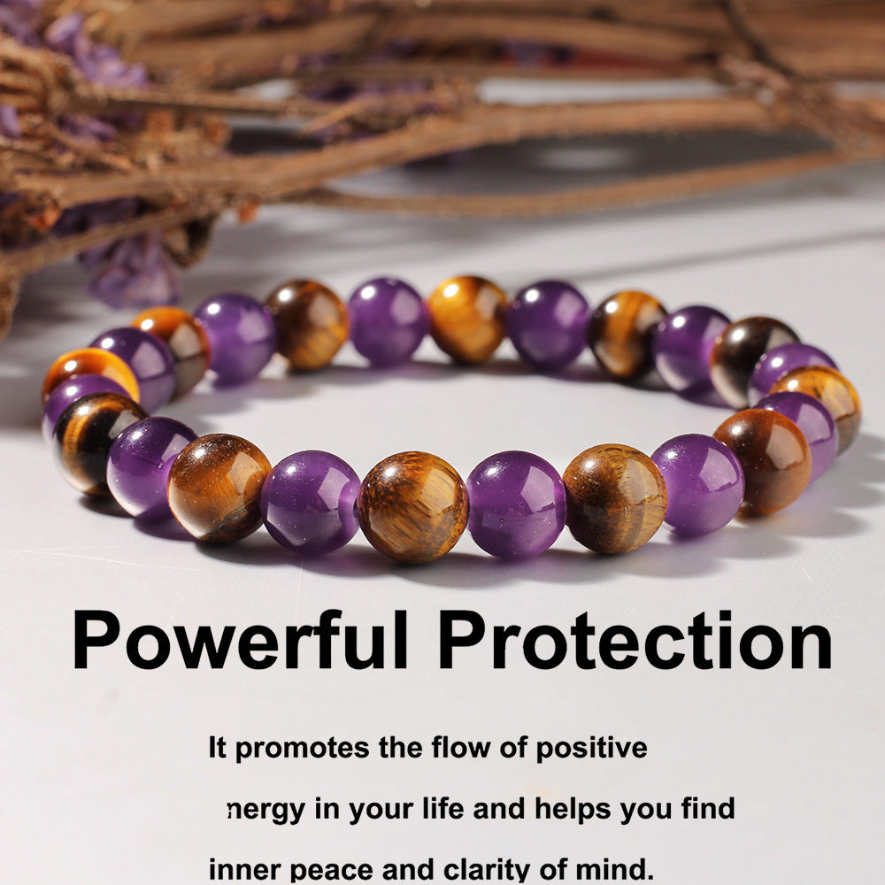 Handwoven Elastic Rope Bracelet With Crystal Chalcedony And Agate