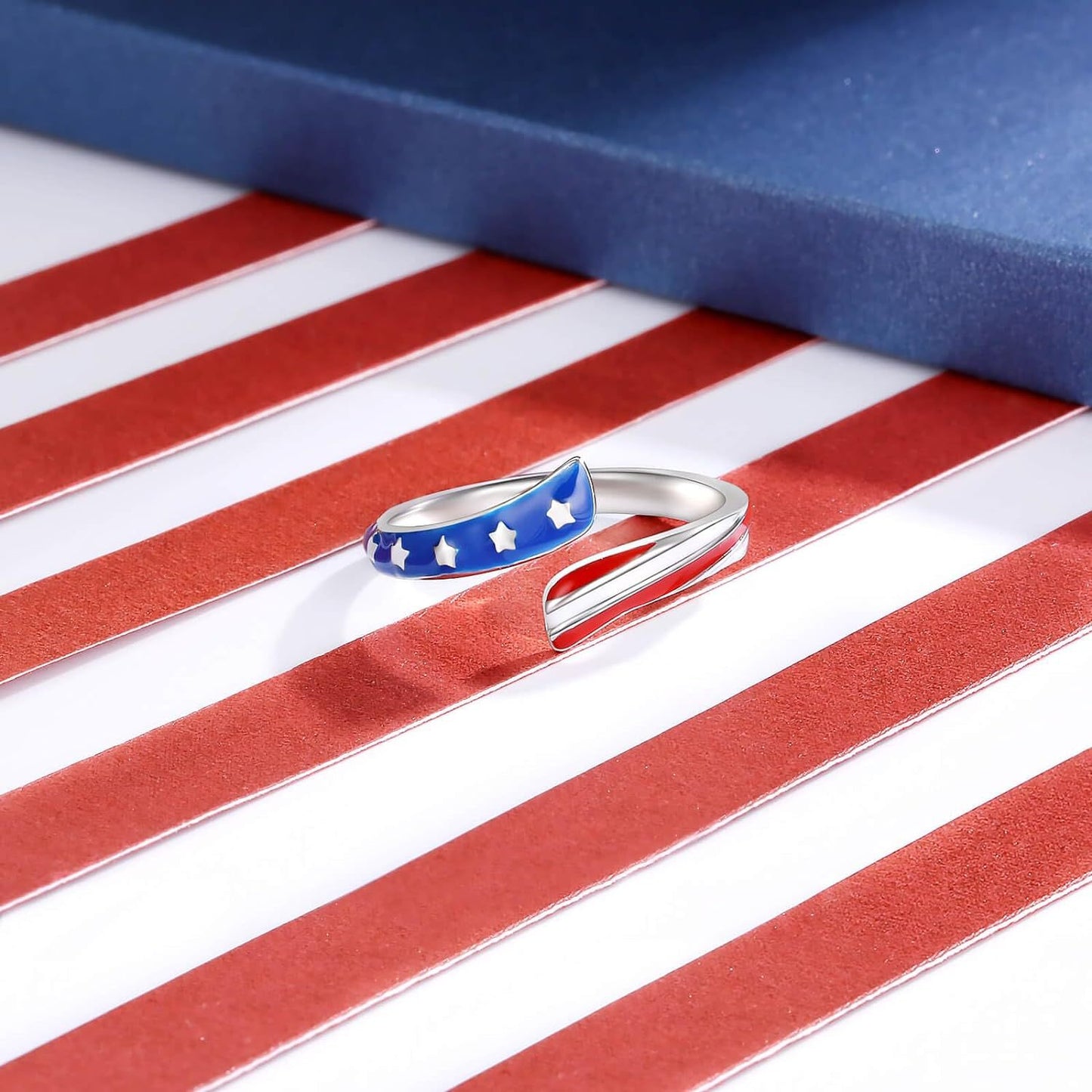 Patriotic Independence Day Star Jewelry Rings