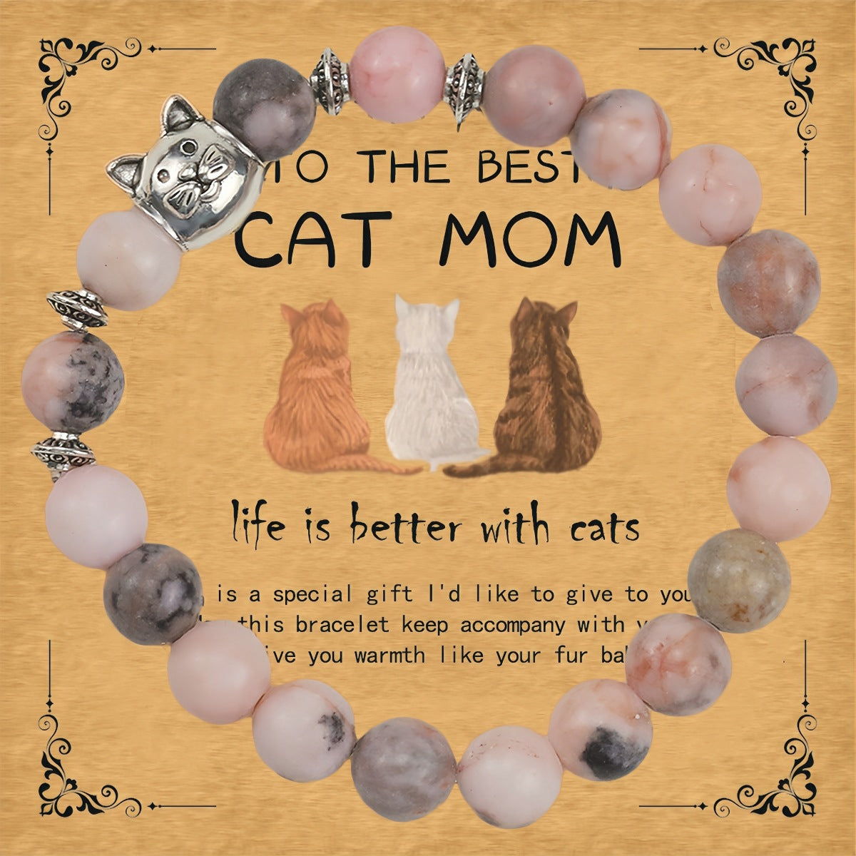 Natural Stone Kitten Accessory Bracelet For Women