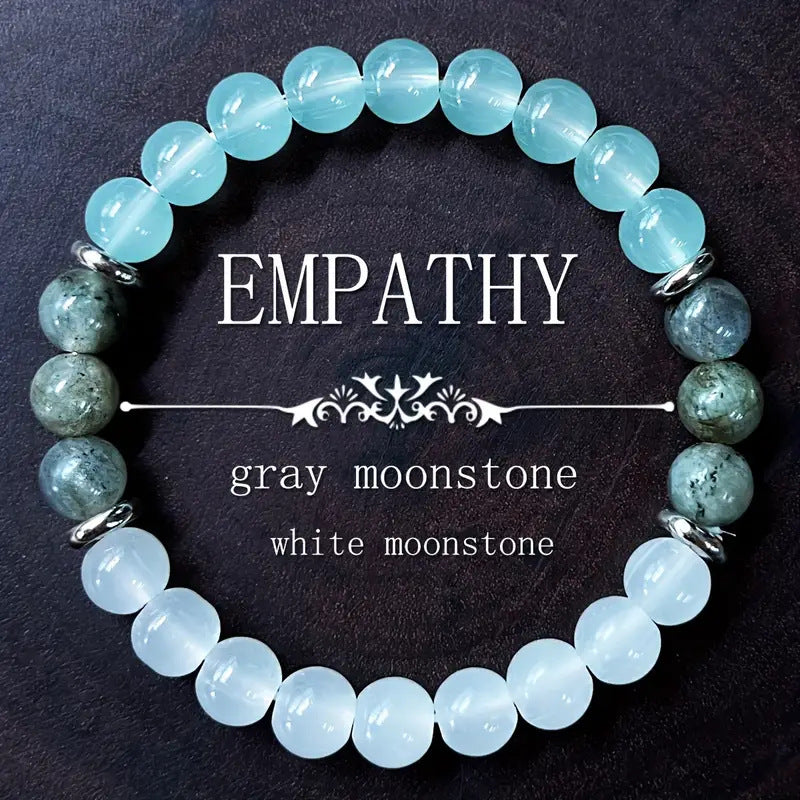 Blue Fire Onyx Malachite And Moonstone Bracelet