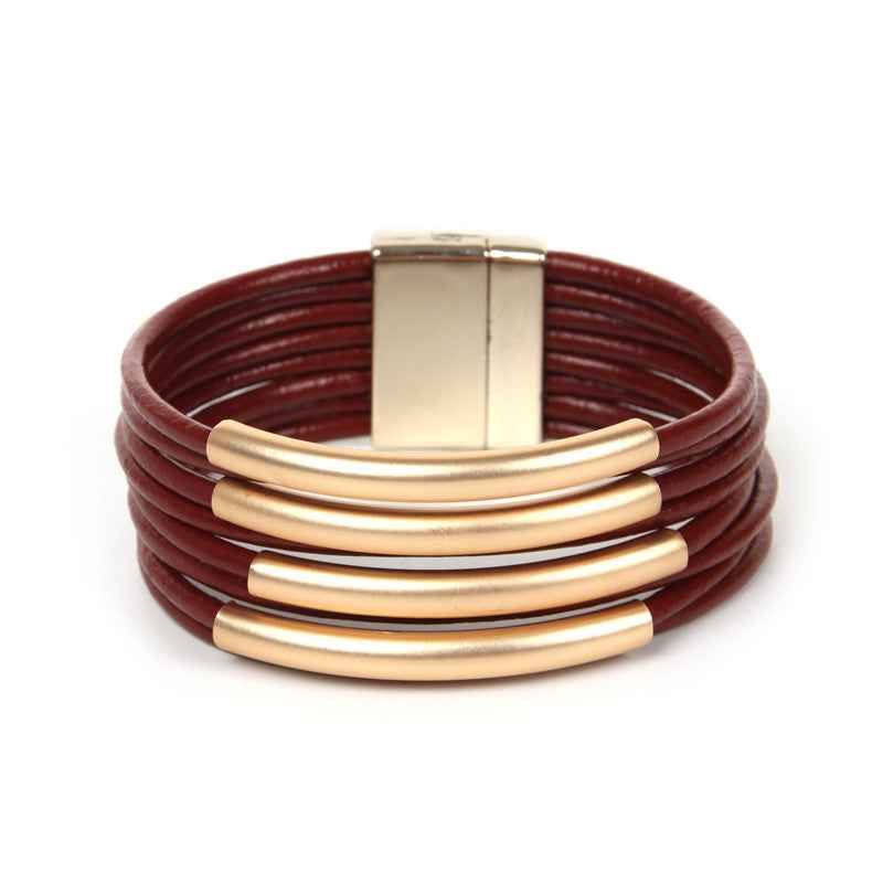 Fashion Creative Leather Copper Multilayer Bracelet