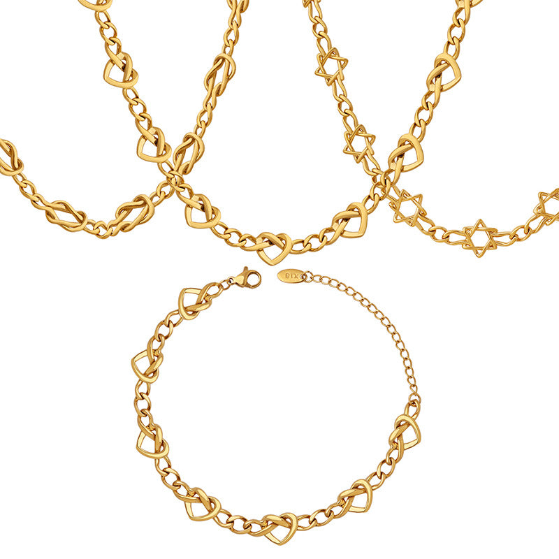 3 Kinds Of Pure Necklace Necklace Bracelet Copper Jewelry Suit