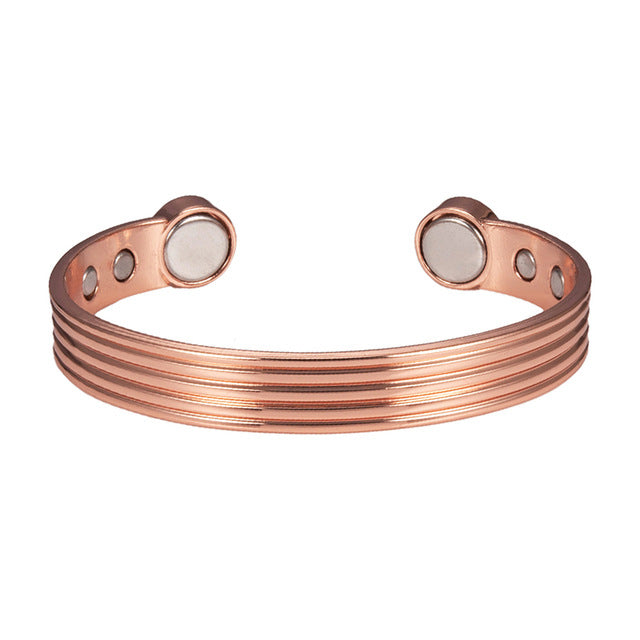 Magnetic Stripe Red Copper Vintage Bracelet Adjustable Pure Copper Men And Women
