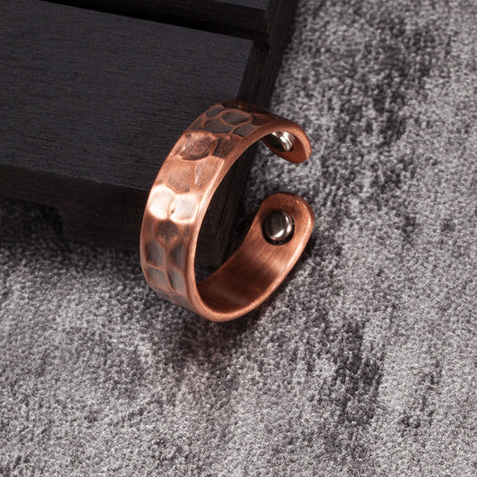 Red Copper Magnetic Health Care Corrugated Ring