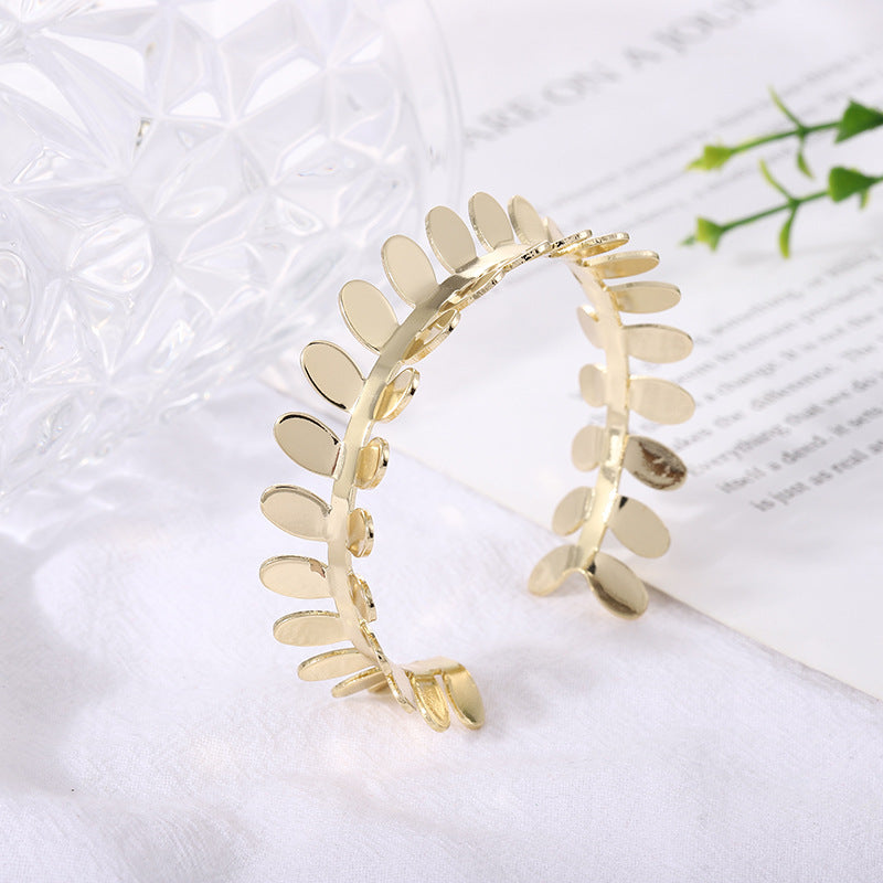 Fashion Women's Copper Gold Leaf Bracelet