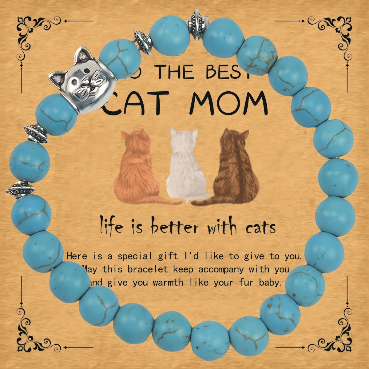 Natural Stone Kitten Accessory Bracelet For Women