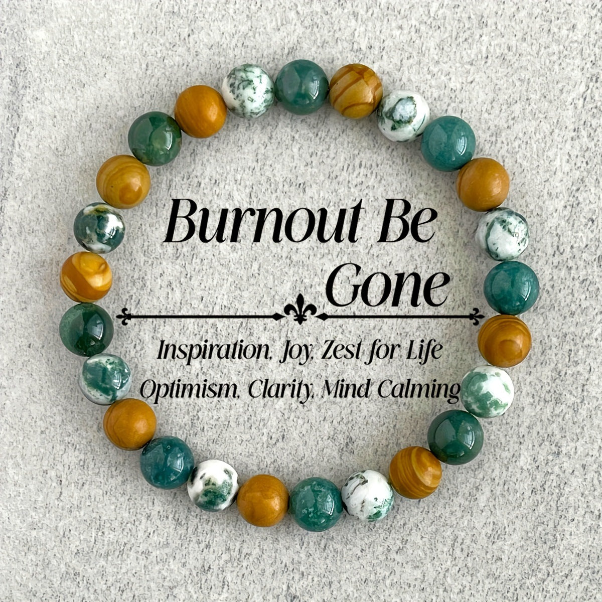 Natural Stone And Wood Bead Bracelet