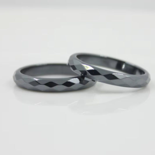 Healthy Black Non-magnetic Cut Couple Rings